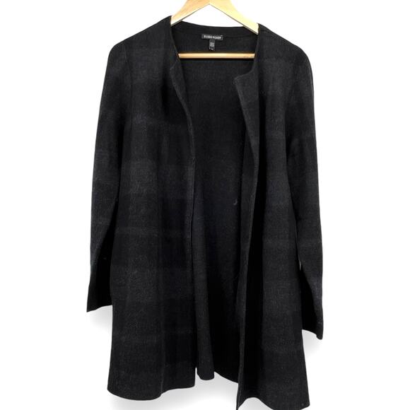 Eileen Fisher Wool Open Coat Cardigan Dark Gray Women's S 100% Merino Wool - Picture 1 of 7